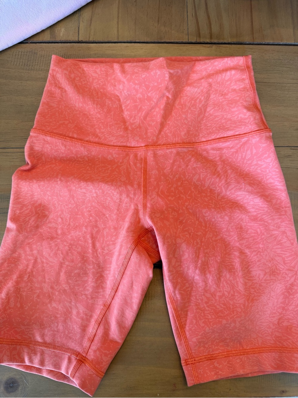 lululemon athletica Coral Printed High-Rise Bike Shorts